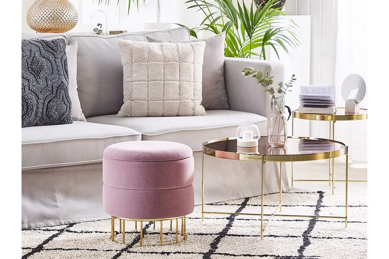 Jalkarahi Brunnsberg Säilytyksellä - Vaaleanpunainen - Huonekalut - Tuoli & nojatuoli - Jakkara & jalkarahi - Rahi - Rahi säilytystilalla