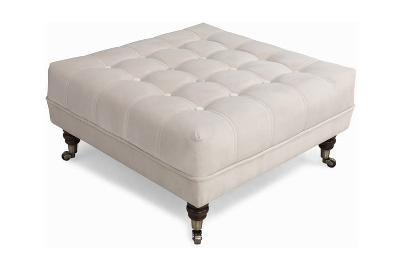 Jalkarahi Chester Deluxe Neliö 70 cm Sametti - Beige - Chesterfield-rahi - Rahi