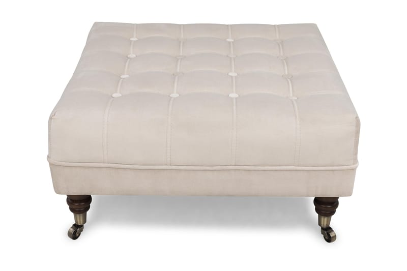 Jalkarahi Chester Deluxe Neliö 70 cm Sametti - Beige - Huonekalut - Tuoli & nojatuoli - Jakkara & jalkarahi - Rahi
 - Chesterfield-rahi