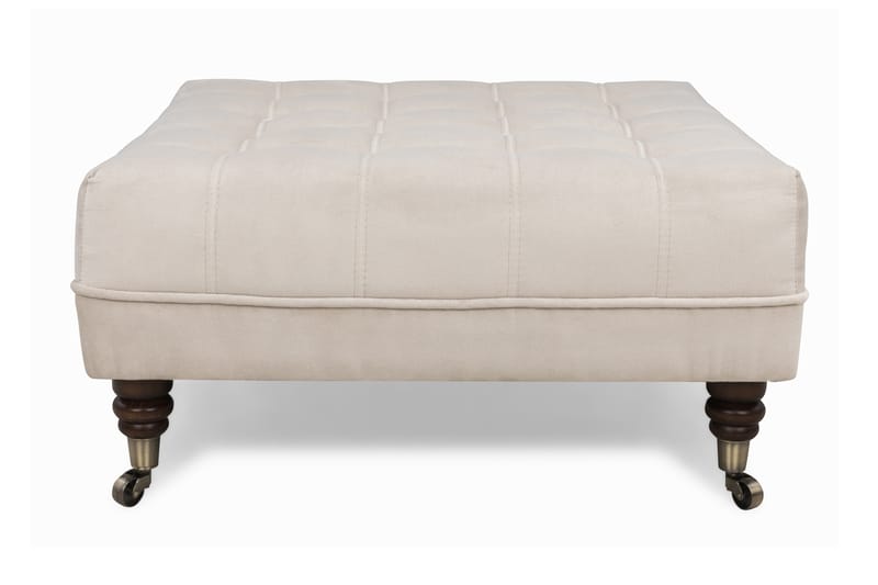 Jalkarahi Chester Deluxe Neliö 70 cm Sametti - Beige - Huonekalut - Tuoli & nojatuoli - Jakkara & jalkarahi - Rahi
 - Chesterfield-rahi