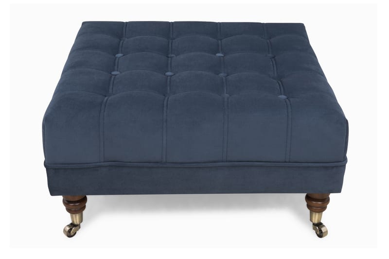 Jalkarahi Chester Deluxe Neliö 70 cm Sametti - Petroolinsininen - Huonekalut - Tuoli & nojatuoli - Jakkara & jalkarahi - Rahi
 - Chesterfield-rahi