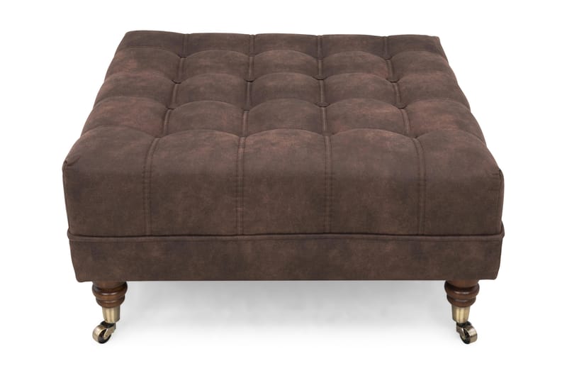 Jalkarahi Chester Deluxe Neliö 70 cm Vintage - Tummanruskea - Chesterfield-rahi - Rahi