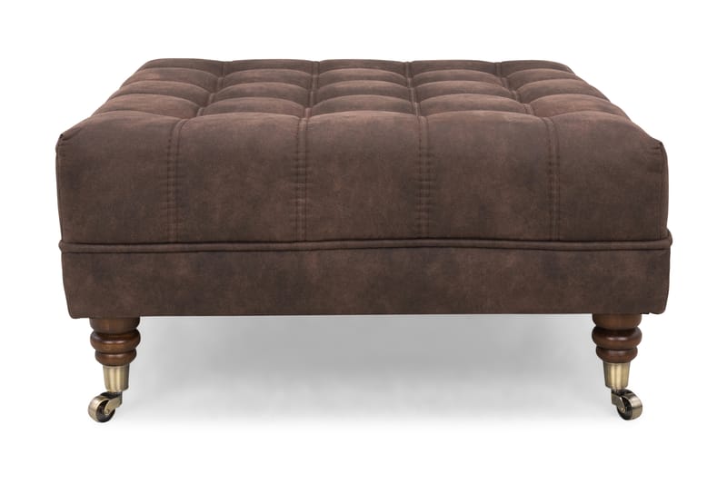 Jalkarahi Chester Deluxe Neliö 70 cm Vintage - Tummanruskea - Huonekalut - Tuoli & nojatuoli - Jakkara & jalkarahi - Rahi
 - Chesterfield-rahi