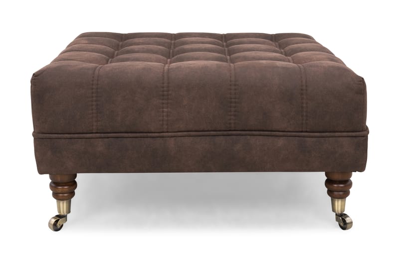 Jalkarahi Chester Deluxe Neliö 70 cm Vintage - Tummanruskea - Chesterfield-rahi - Rahi