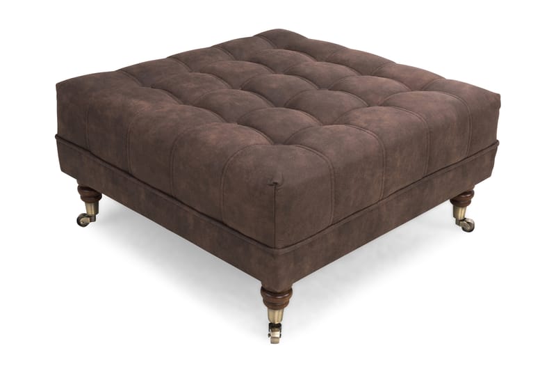 Jalkarahi Chester Deluxe Neliö 70 cm Vintage - Tummanruskea - Chesterfield-rahi - Rahi