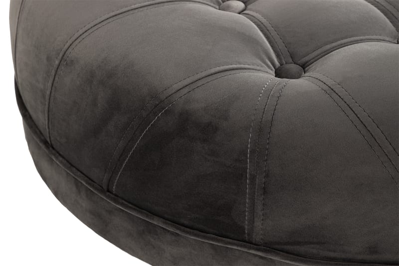 Jalkarahi Chester Deluxe Pyöreä 80 cm Sametti - Harmaa - Chesterfield-rahi - Rahi