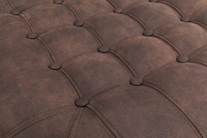 Jalkarahi Chester Deluxe Pyöreä 80 cm Vintage - Tummanruskea - Huonekalut - Tuoli & nojatuoli - Jakkara & jalkarahi - Rahi
 - Chesterfield-rahi