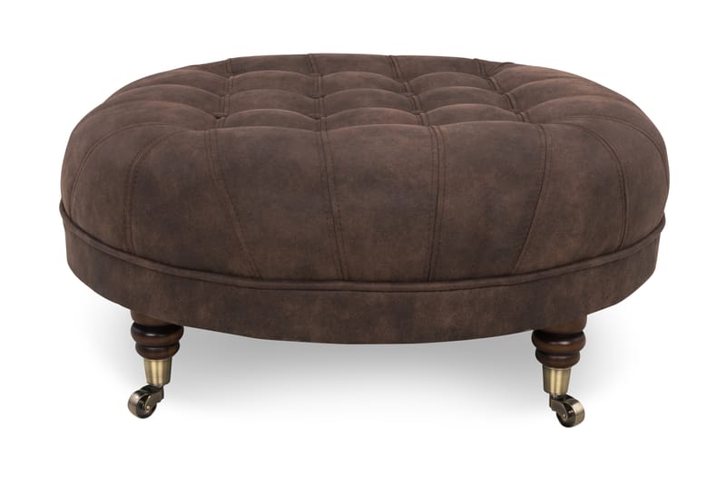 Jalkarahi Chester Deluxe Pyöreä 80 cm Vintage - Tummanruskea - Huonekalut - Tuoli & nojatuoli - Jakkara & jalkarahi - Rahi
 - Chesterfield-rahi
