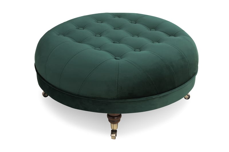 Jalkarahi Chester Deluxe Pyöreä 80 cm Sametti - Tummanvihreä - Huonekalut - Tuoli & nojatuoli - Jakkara & jalkarahi - Rahi
 - Chesterfield-rahi