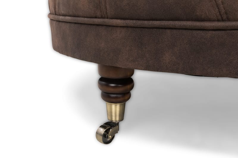 Jalkarahi Chester Deluxe Pyöreä 80 cm Vintage - Tummanruskea - Huonekalut - Tuoli & nojatuoli - Jakkara & jalkarahi - Rahi
 - Chesterfield-rahi