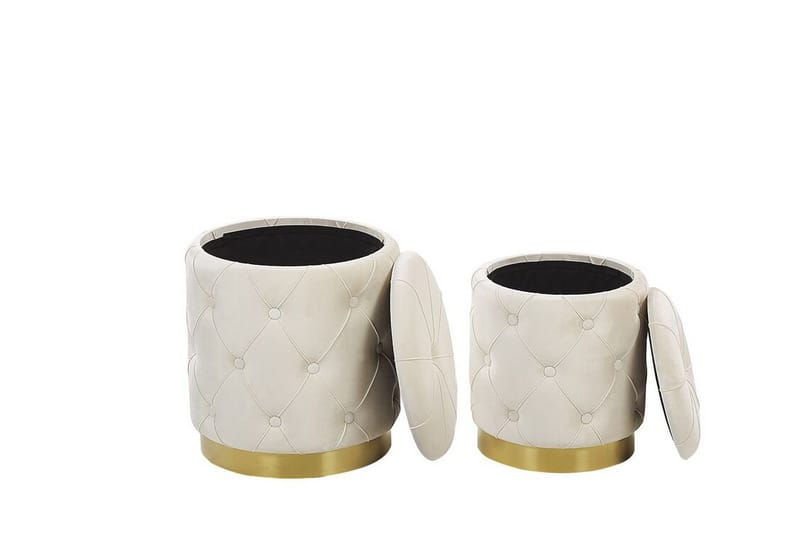 Jalkarahi Elofsrud Säilytyksellä 2-pak - Valkoinen - Huonekalut - Tuoli & nojatuoli - Jakkara & jalkarahi - Rahi - Rahi säilytystilalla