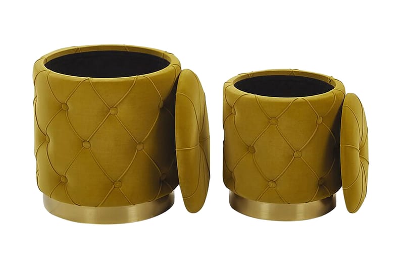 Jalkarahi Elofsrud Säilytyksellä 2-pak - Keltainen - Huonekalut - Tuoli & nojatuoli - Jakkara & jalkarahi - Rahi - Rahi säilytystilalla