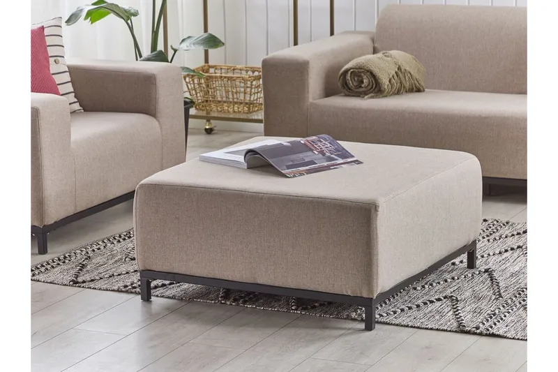 Jalkarahi Hughen - Beige / Musta - Huonekalut - Tuoli & nojatuoli - Jakkara & jalkarahi - Rahi