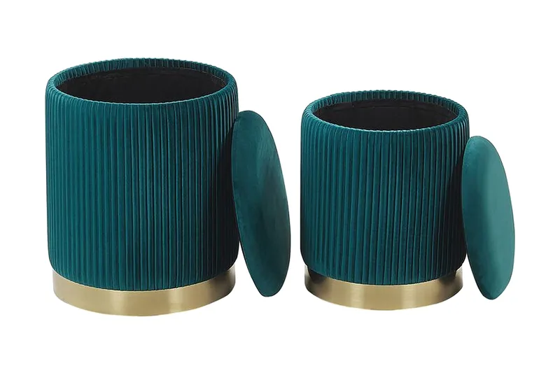 Jalkarahi Mangin säilytyksellä 2-pak - Sininen - Huonekalut - Tuoli & nojatuoli - Jakkara & jalkarahi - Rahi - Rahi säilytystilalla