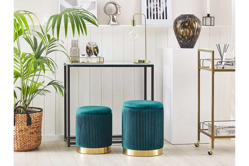 Jalkarahi Mangin säilytyksellä 2-pak - Sininen - Huonekalut - Tuoli & nojatuoli - Jakkara & jalkarahi - Rahi - Rahi säilytystilalla