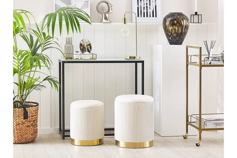 Jalkarahi Mangin säilytyksellä 2-pak - Valkoinen - Huonekalut - Tuoli & nojatuoli - Jakkara & jalkarahi - Rahi - Rahi säilytystilalla