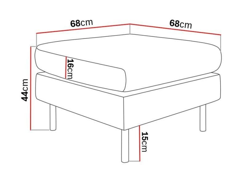 Jalkarahi Menard  Compact 68 cm - Vaaleanharmaa - Huonekalut - Tuoli & nojatuoli - Jakkara & jalkarahi - Rahi