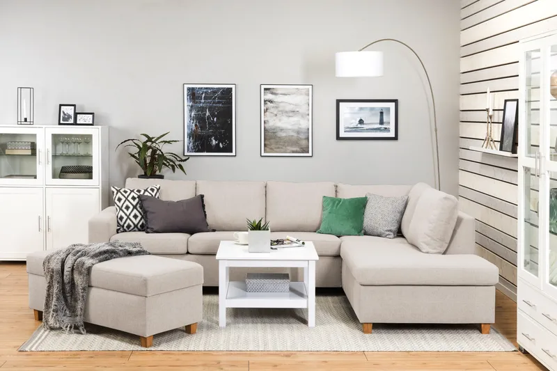 Jalkarahi Nevada säilytyksellä 120x50 - Beige - Huonekalut - Tuoli & nojatuoli - Jakkara & jalkarahi - Rahi