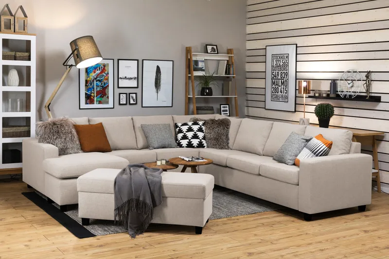 Jalkarahi Nevada säilytyksellä 120x50 - Beige - Huonekalut - Tuoli & nojatuoli - Jakkara & jalkarahi - Rahi