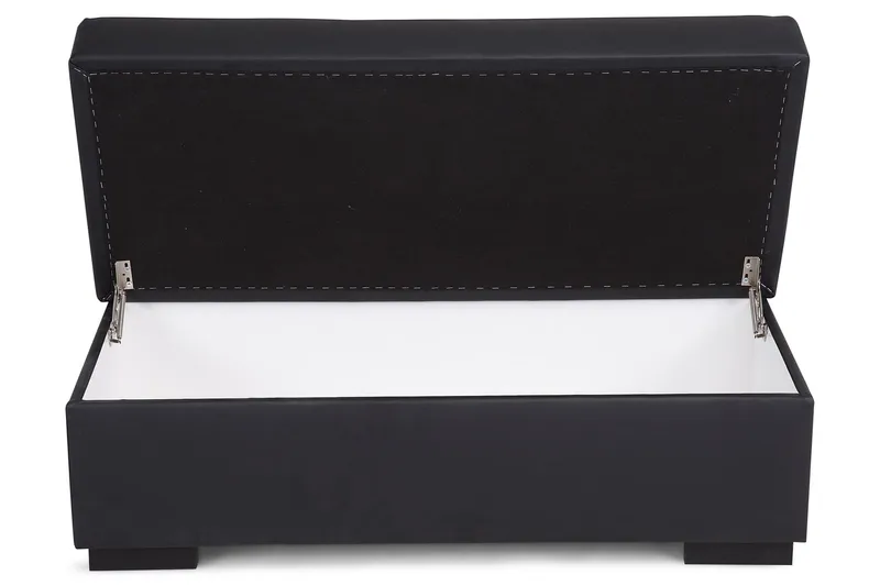 Jalkarahi Nevada säilytyksellä 120x50 - Musta Keinonahka - Huonekalut - Tuoli & nojatuoli - Jakkara & jalkarahi - Rahi