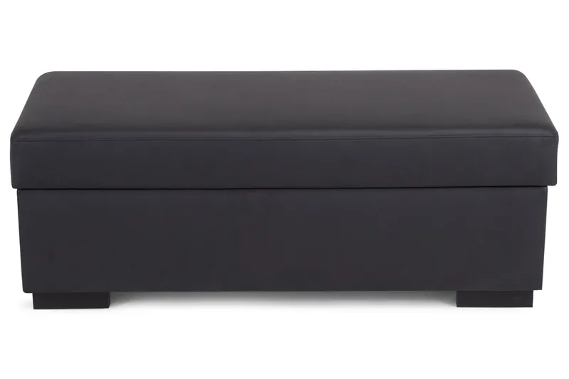 Jalkarahi Nevada säilytyksellä 120x50 - Musta Keinonahka - Huonekalut - Tuoli & nojatuoli - Jakkara & jalkarahi - Rahi