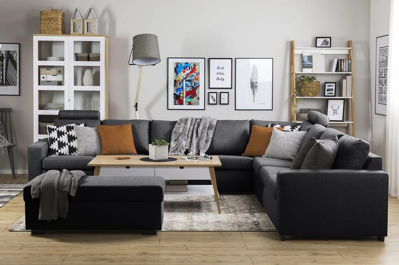 Jalkarahi Nevada säilytyksellä 120x50 - Tummanharmaa - Huonekalut - Tuoli & nojatuoli - Jakkara & jalkarahi - Rahi