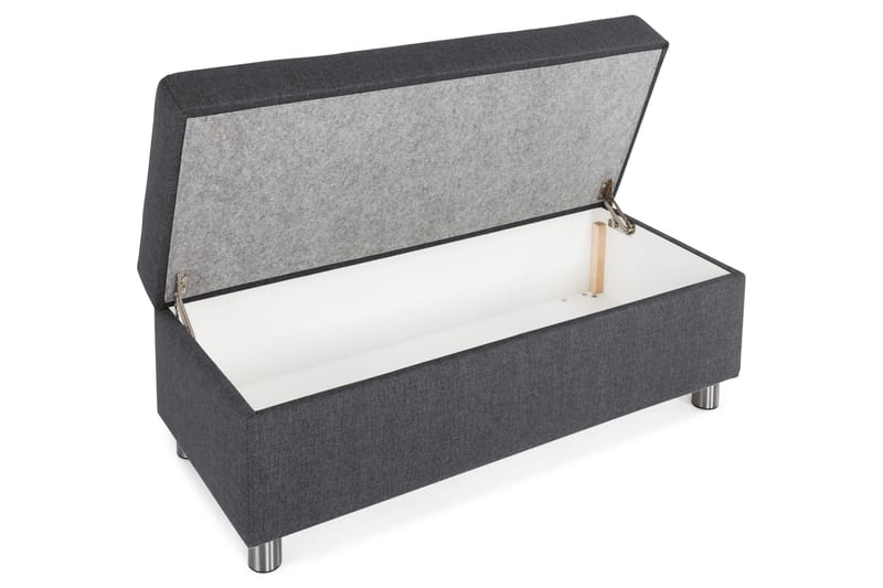 Jalkarahi Nevada säilytyksellä 120x50 - Tummanharmaa - Huonekalut - Tuoli & nojatuoli - Jakkara & jalkarahi - Rahi