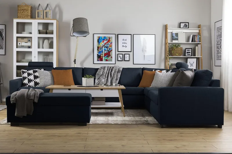 Jalkarahi Nevada säilytyksellä 120x50 - Tummansininen - Huonekalut - Tuoli & nojatuoli - Jakkara & jalkarahi - Rahi