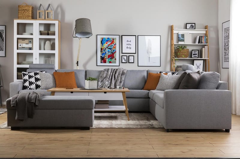 Jalkarahi Nevada säilytyksellä 120x50 - Vaaleanharmaa - Huonekalut - Tuoli & nojatuoli - Jakkara & jalkarahi - Rahi