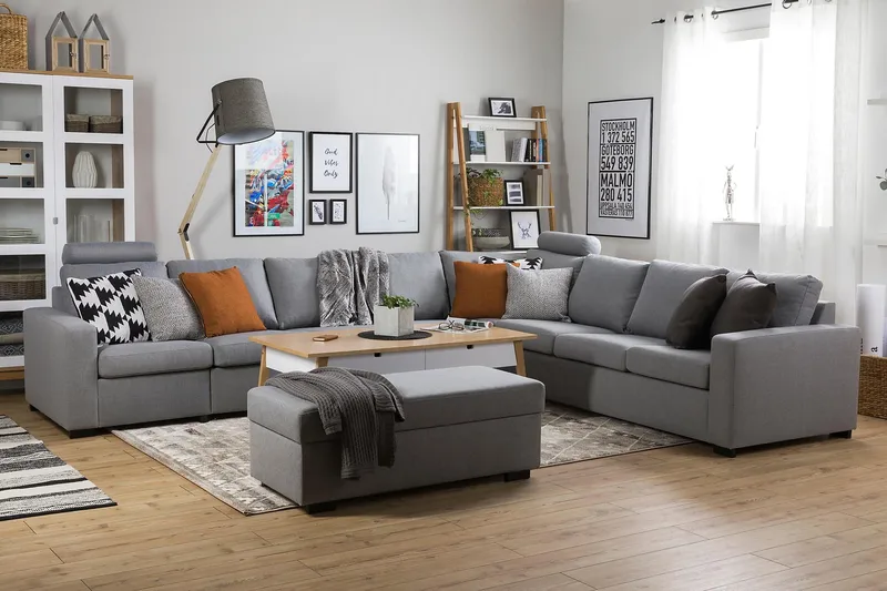 Jalkarahi Nevada säilytyksellä 120x50 - Vaaleanharmaa - Huonekalut - Tuoli & nojatuoli - Jakkara & jalkarahi - Rahi