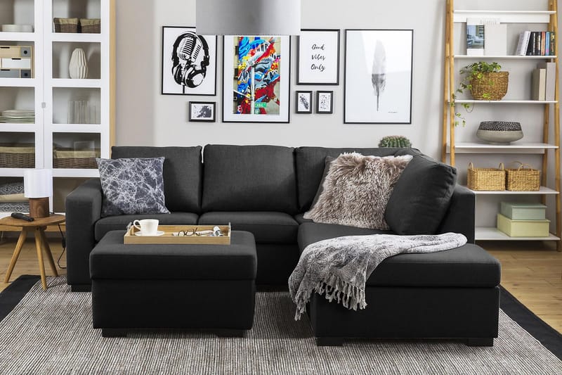 Jalkarahi Nevada säilytyksellä 80x65 - Antrasiitti - Huonekalut - Tuoli & nojatuoli - Jakkara & jalkarahi - Rahi