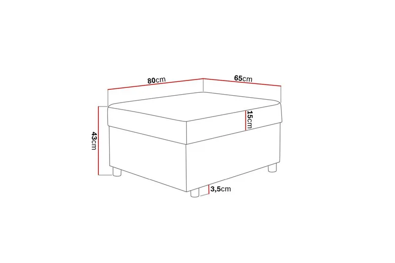 Jalkarahi Nevada säilytyksellä 80x65 - Antrasiitti - Huonekalut - Tuoli & nojatuoli - Jakkara & jalkarahi - Rahi