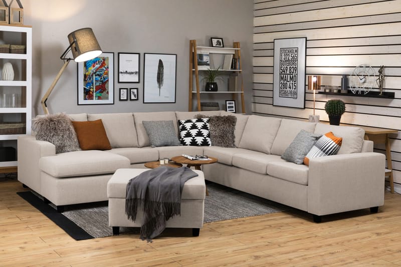 Jalkarahi Nevada säilytyksellä 80x65 - Beige - Huonekalut - Tuoli & nojatuoli - Jakkara & jalkarahi - Rahi