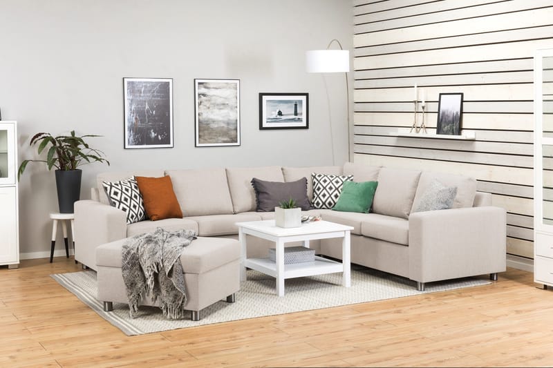 Jalkarahi Nevada säilytyksellä 80x65 - Beige - Huonekalut - Tuoli & nojatuoli - Jakkara & jalkarahi - Rahi