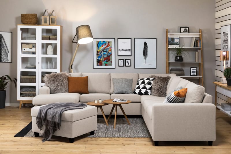 Jalkarahi Nevada säilytyksellä 80x65 - Beige - Huonekalut - Tuoli & nojatuoli - Jakkara & jalkarahi - Rahi