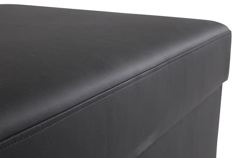 Jalkarahi Nevada säilytyksellä 80x65 - Musta Keinonahka - Huonekalut - Tuoli & nojatuoli - Jakkara & jalkarahi - Rahi