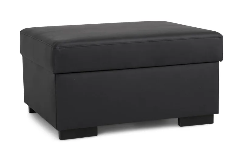 Jalkarahi Nevada säilytyksellä 80x65, Musta Keinonahka