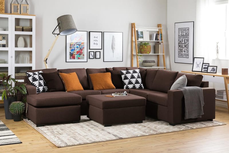 Jalkarahi Nevada säilytyksellä 80x65 - Ruskea - Huonekalut - Tuoli & nojatuoli - Jakkara & jalkarahi - Rahi