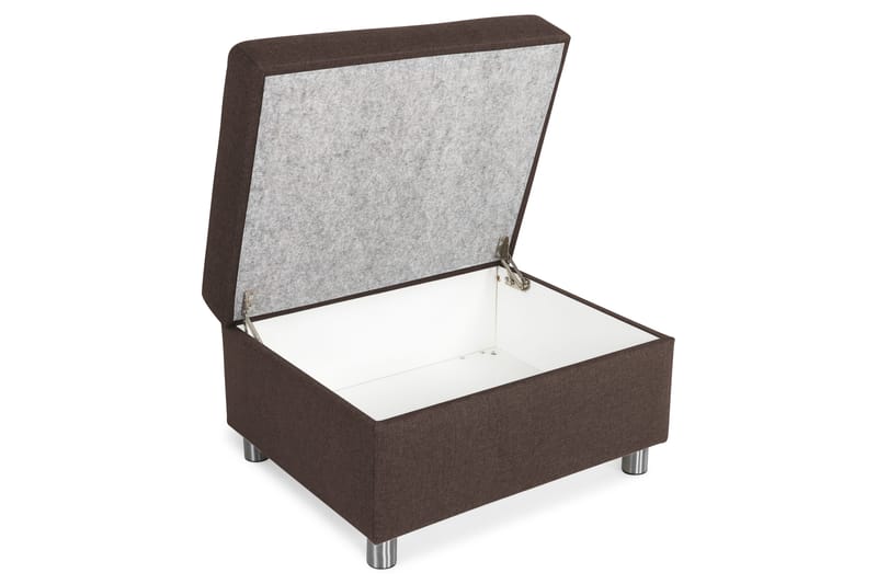 Jalkarahi Nevada säilytyksellä 80x65 - Ruskea - Huonekalut - Tuoli & nojatuoli - Jakkara & jalkarahi - Rahi