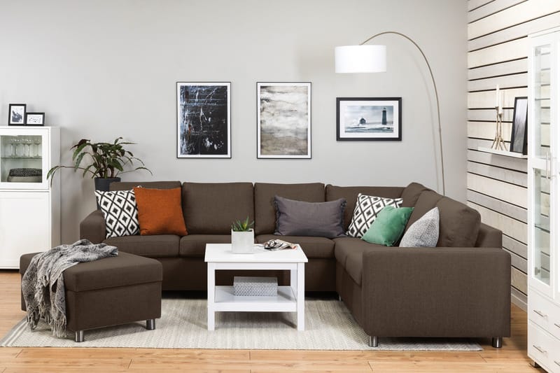 Jalkarahi Nevada säilytyksellä 80x65 - Ruskea - Huonekalut - Tuoli & nojatuoli - Jakkara & jalkarahi - Rahi