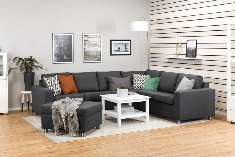 Jalkarahi Nevada säilytyksellä 80x65 - Tummanharmaa - Huonekalut - Tuoli & nojatuoli - Jakkara & jalkarahi - Rahi