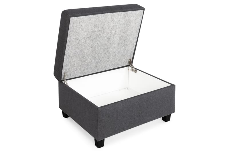 Jalkarahi Nevada säilytyksellä 80x65 - Tummanharmaa - Huonekalut - Tuoli & nojatuoli - Jakkara & jalkarahi - Rahi