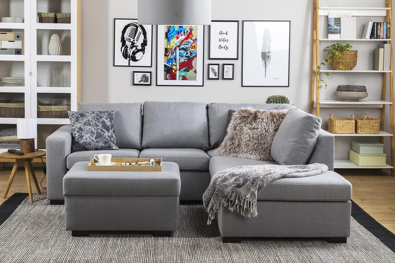 Jalkarahi Nevada säilytyksellä 80x65 - Vaaleanharmaa - Huonekalut - Tuoli & nojatuoli - Jakkara & jalkarahi - Rahi