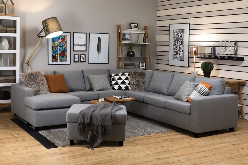 Jalkarahi Nevada säilytyksellä 80x65 - Vaaleanharmaa - Huonekalut - Tuoli & nojatuoli - Jakkara & jalkarahi - Rahi