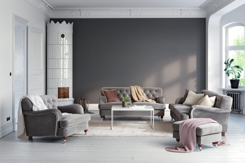 Jalkarahi New Castle - Hopeanharmaa - Huonekalut - Tuoli & nojatuoli - Jakkara & jalkarahi - Rahi