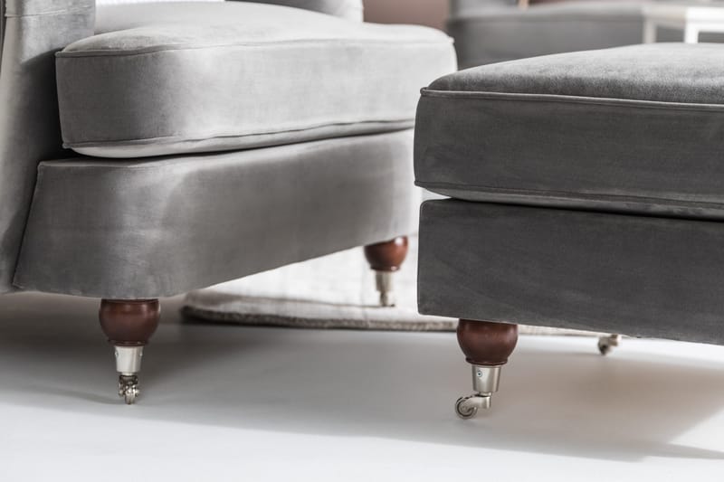 Jalkarahi New Castle - Hopeanharmaa - Huonekalut - Tuoli & nojatuoli - Jakkara & jalkarahi - Rahi