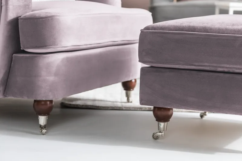 Jalkarahi New Castle Sametti - Liila - Huonekalut - Tuoli & nojatuoli - Jakkara & jalkarahi - Rahi