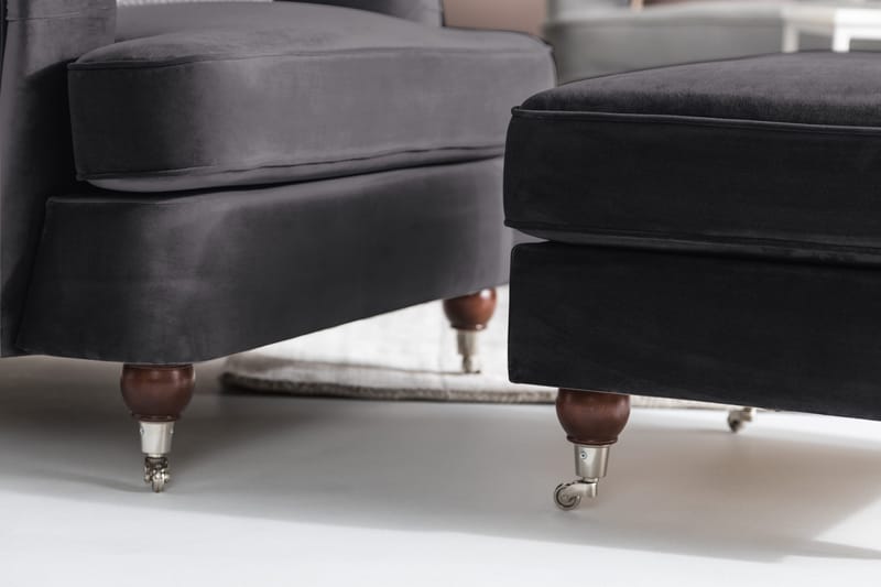 Jalkarahi New Castle Sametti - Tummanharmaa - Huonekalut - Tuoli & nojatuoli - Jakkara & jalkarahi - Rahi