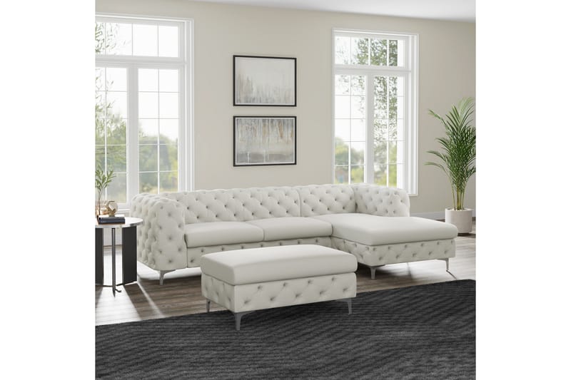 Jalkarahi Thersa 67 cm Suorakaide - Beige - Huonekalut - Tuoli & nojatuoli - Jakkara & jalkarahi - Rahi