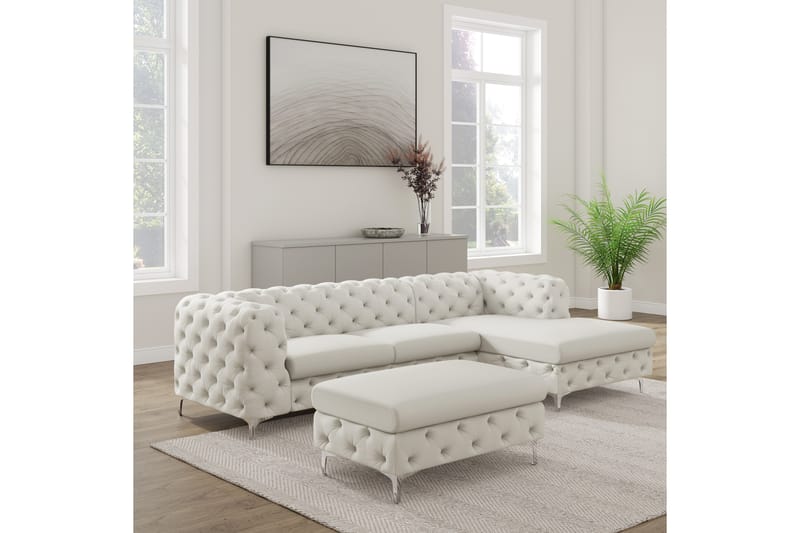 Jalkarahi Thersa 67 cm Suorakaide - Beige - Huonekalut - Tuoli & nojatuoli - Jakkara & jalkarahi - Rahi